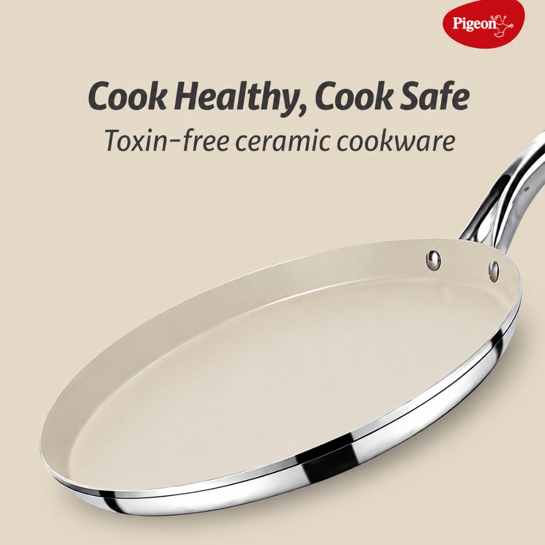 Pigeon Cerra Steel Clad Ceramic Flat Tawa 280 mm_Features 1