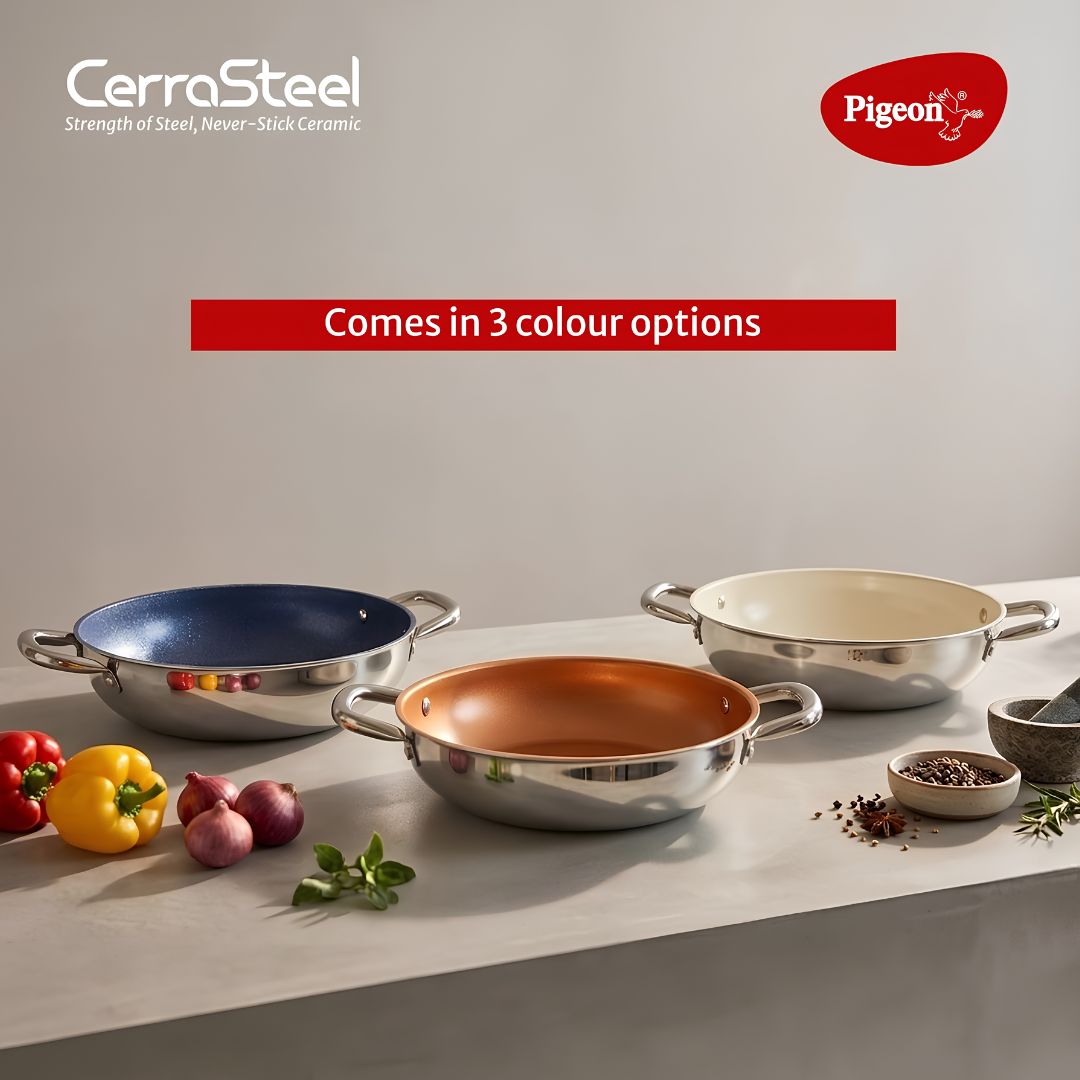 Pigeon Cerrasteel Stainless Steel Clad Ceramic Kadai 240 mm_Features 6