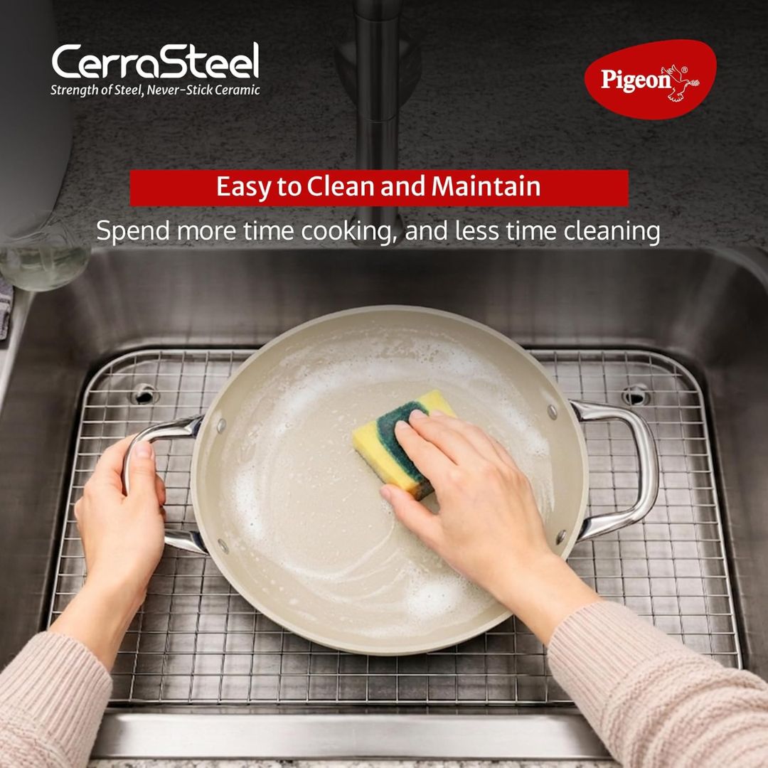 Pigeon Cerrasteel Stainless Steel Clad Ceramic Kadai 240 mm_Features 7