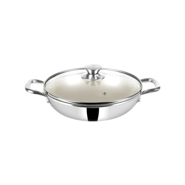 Pigeon Cerrasteel Stainless Steel Clad Ceramic Kadai 240 mm_Front View