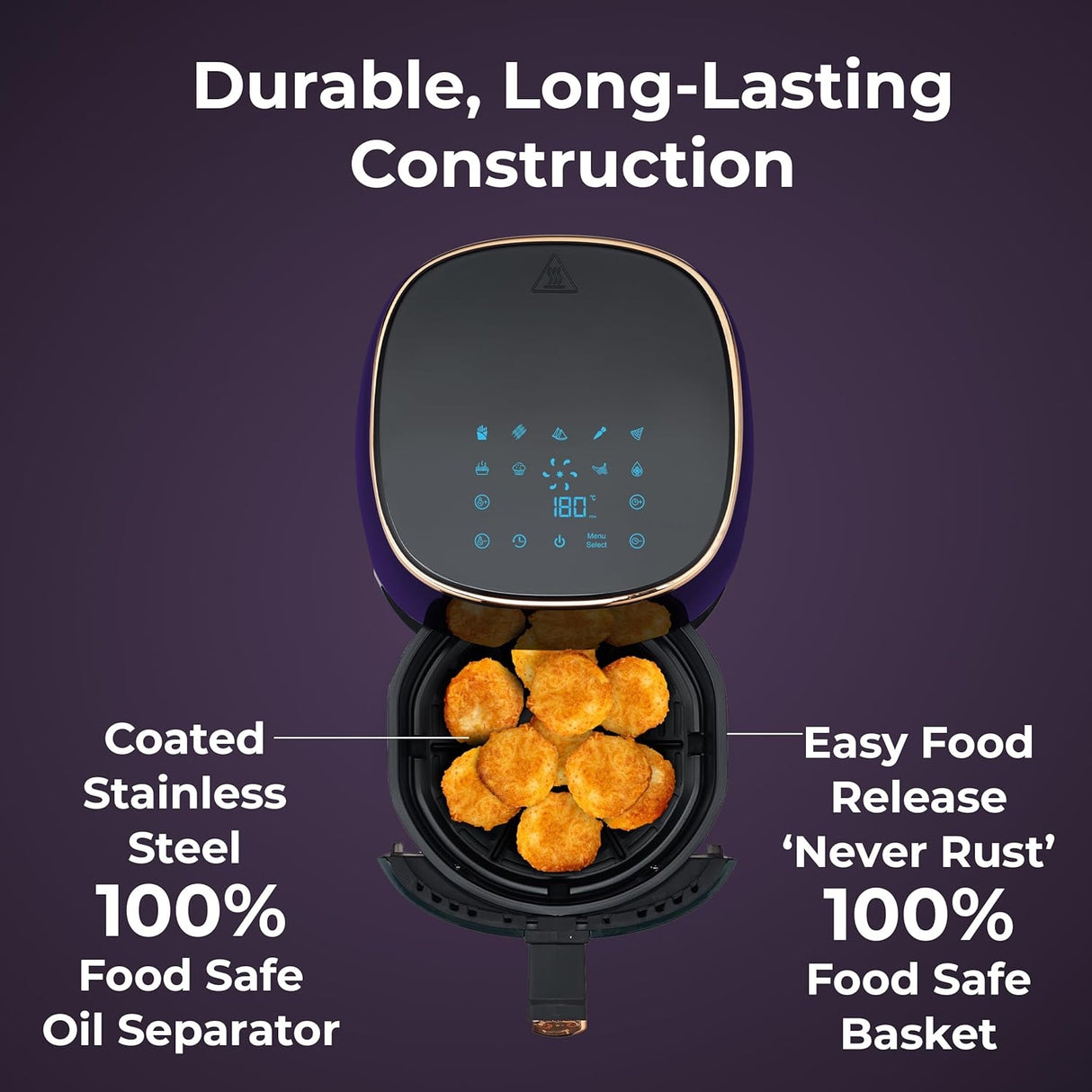 Pigeon Health Fry Air Fryer 4.5 L - Purple_5