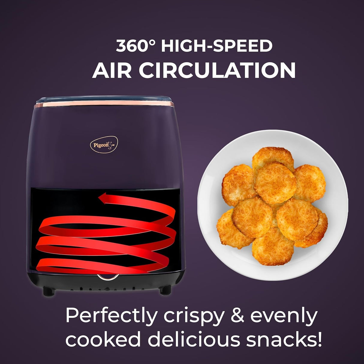 Pigeon Health Fry Air Fryer 4.5 L - Purple_7