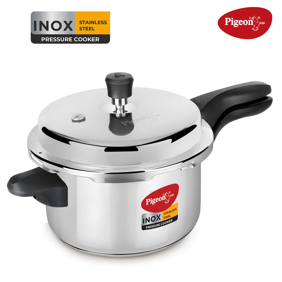 Pigeon Inox SS Outer Lid Pressure Cooker Combo Pack - 5 L _ 3.5 L _Features 5