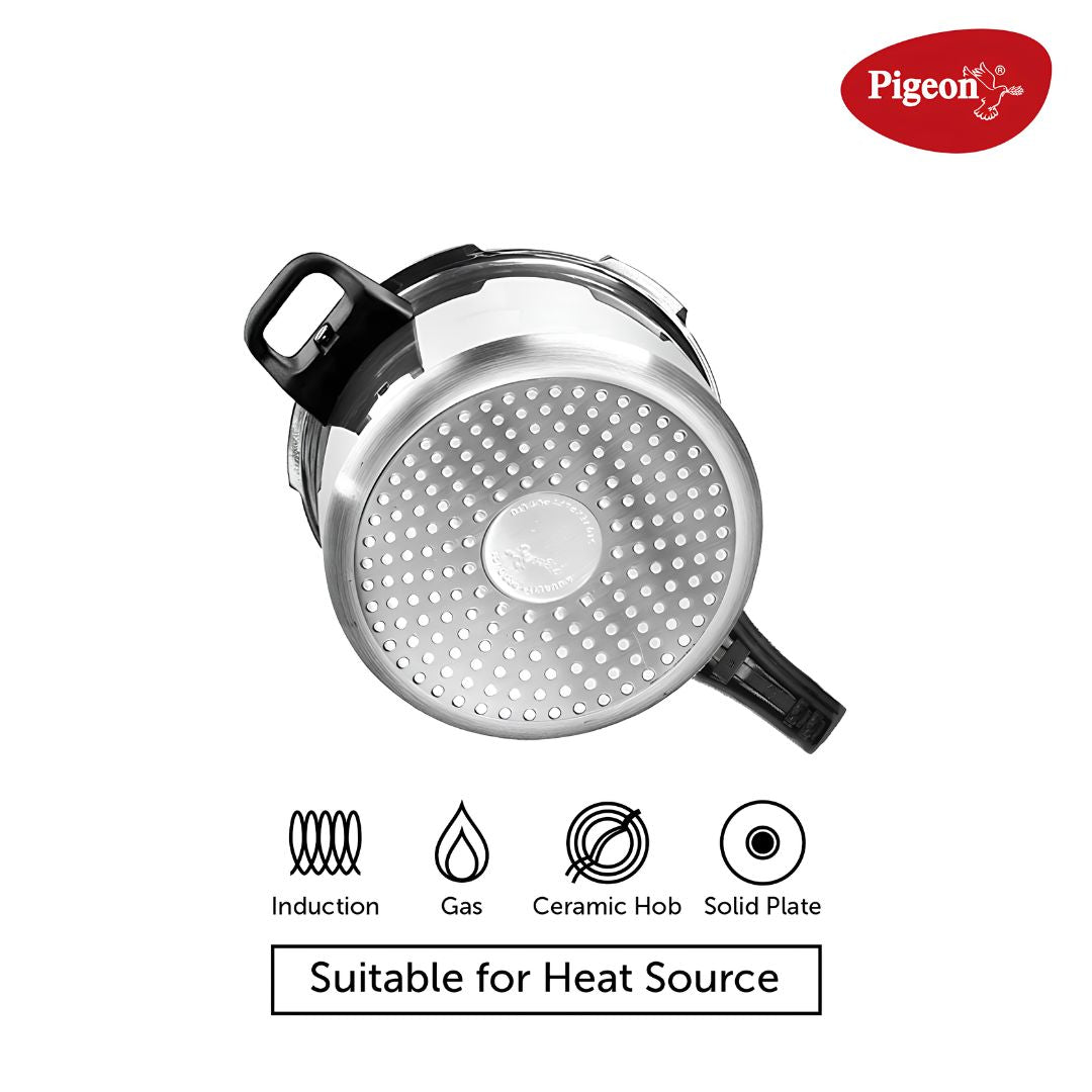 Pigeon Inox SS Outer Lid Pressure Cooker Combo Pack - 5 L _ 3.5 L _Features 6