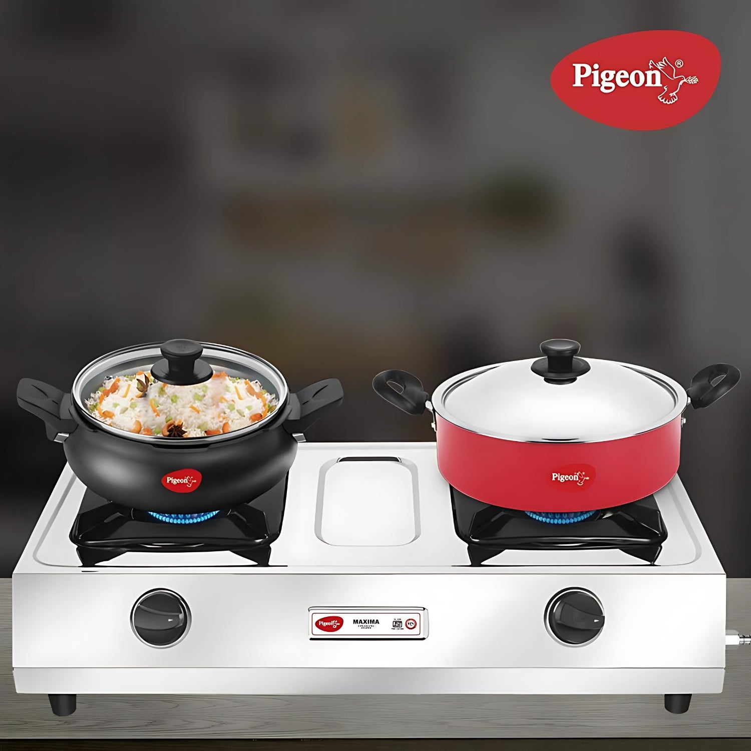 Pigeon Maxima 12312  2Burner Stainless Steel LPG Gas Stove – Silver_5