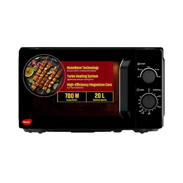 Pigeon Nano Wave Solo Microwave Oven 20 L - Black_Front View