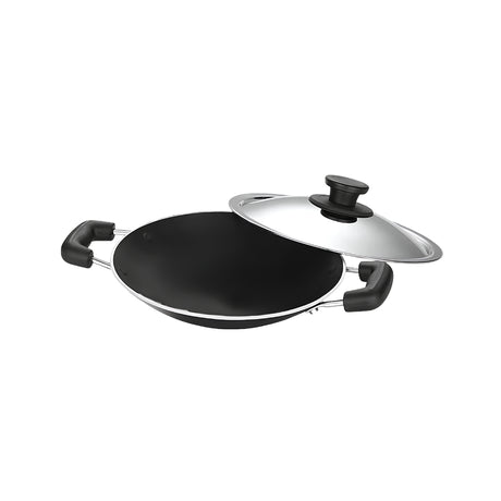 Pigeon Special Non Stick Appachatty with SS Lid 200 mm - Black_Front View