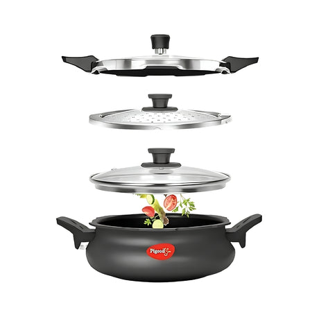 Pigeon Super Hard Anodised Pressure Cooker 3 L - Black_Front View