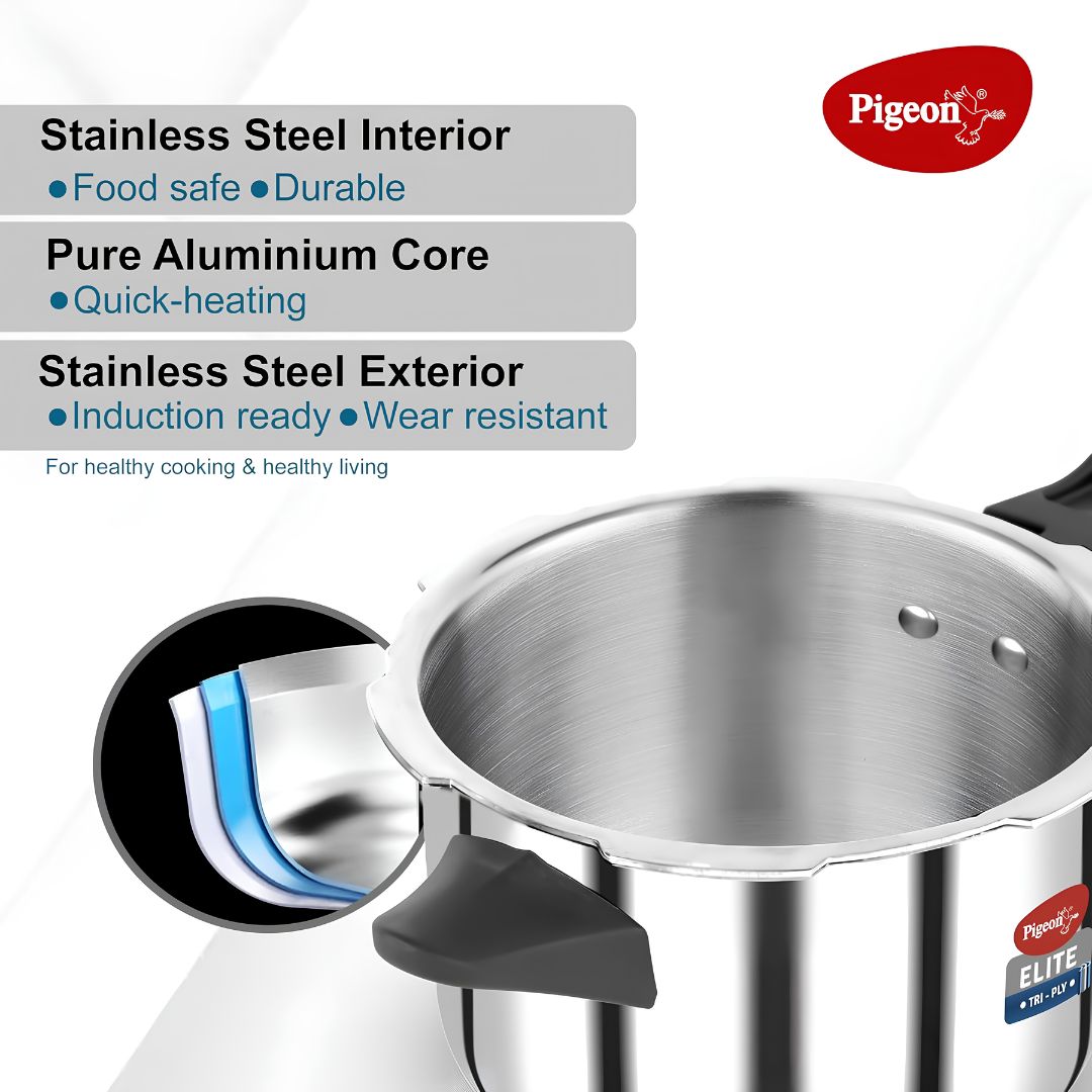 Pigeon Triply SS Elite Shine Pressure Cooker 3 L_Features 3