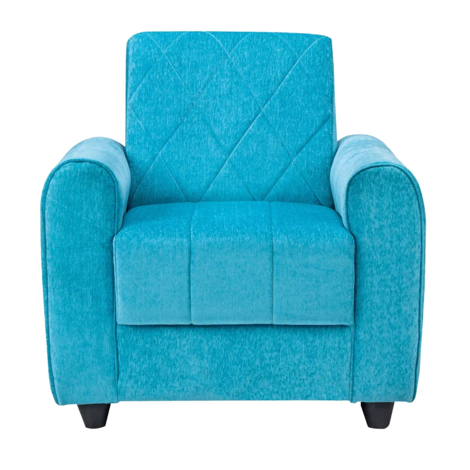 Porto Pro Premium Short Rise Fabric Sofa 1 Seater Sofa - Blue