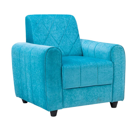 Porto Pro Premium Short Rise Fabric Sofa 1 Seater Sofa - Blue