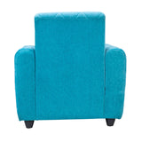 Porto Pro Premium Short Rise Fabric Sofa 1 Seater Sofa - Blue