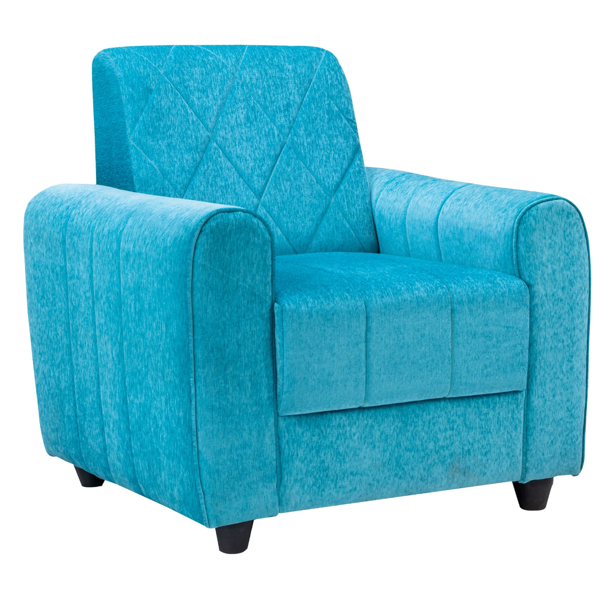 Porto Pro Premium Short Rise Fabric Sofa Set (3+1+1 Seater) - Blue