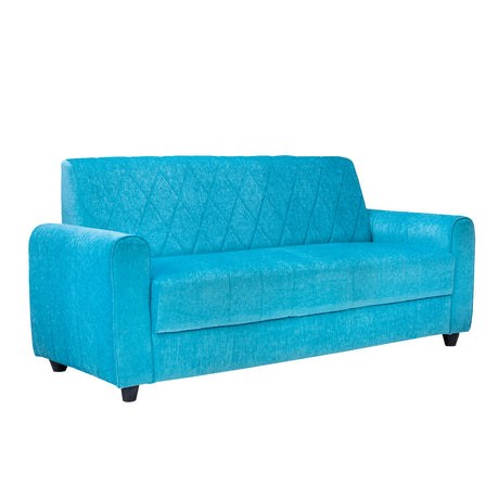 Porto Pro Premium Short Rise Fabric Sofa 3 Seater - Blue