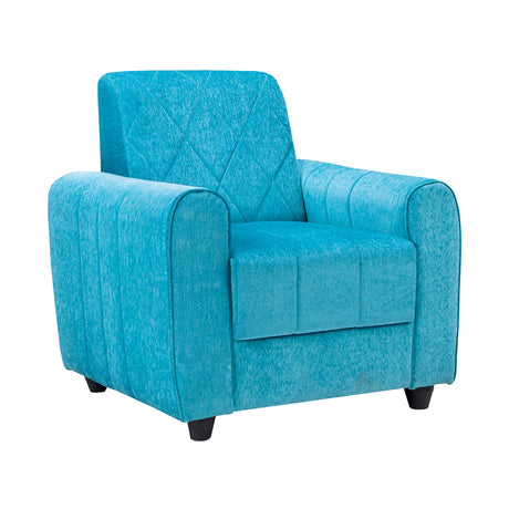 Porto Premium Short Rise Fabric Sofa 1-Seater Sofa - Blue_1
