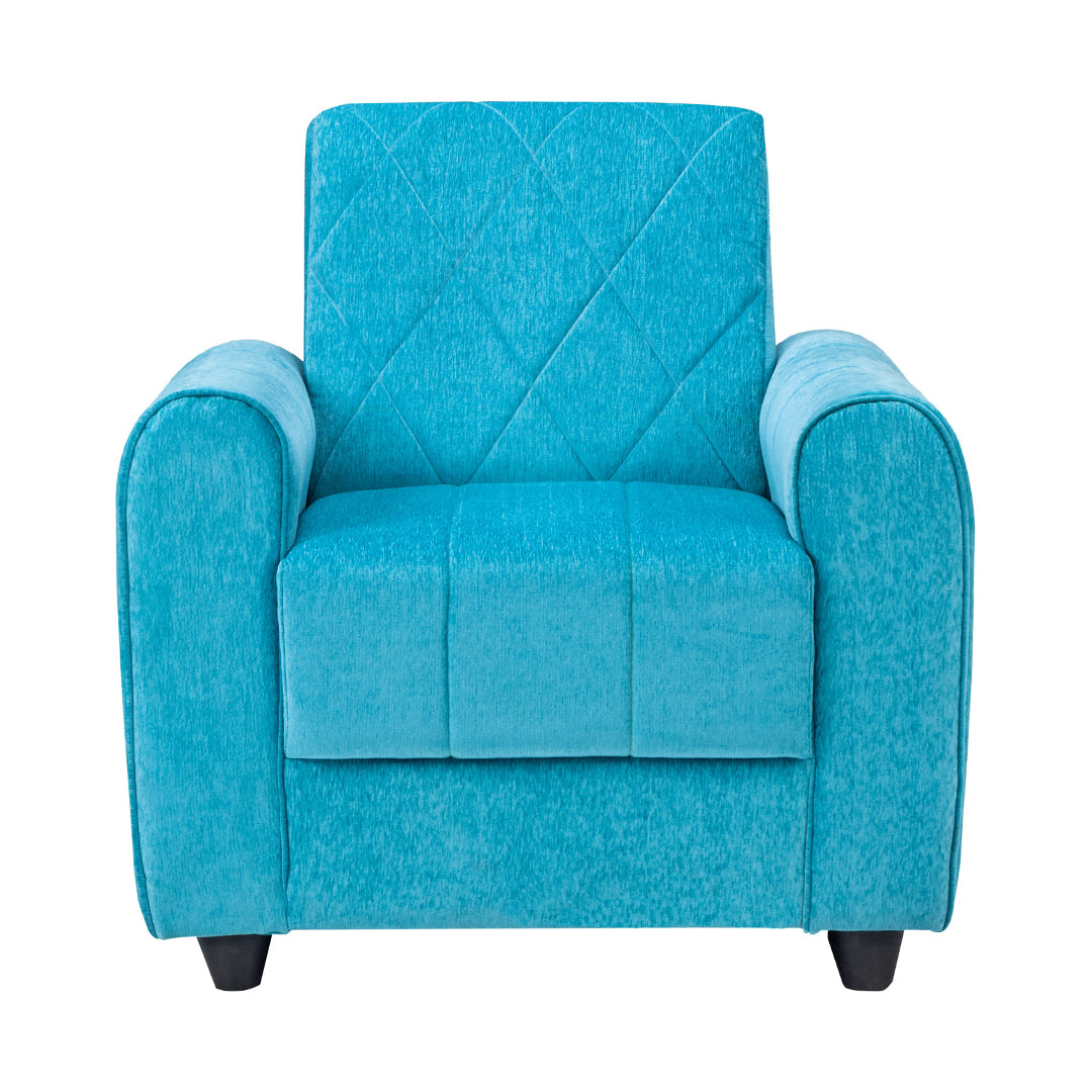 Porto Premium Short Rise Fabric Sofa 1-Seater Sofa - Blue_2