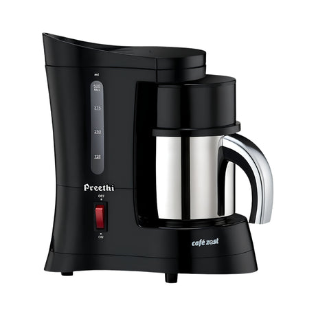 PreethI Cafe Zest CM-210 Electric Coffee Maker 500 ml - Black_Front View
