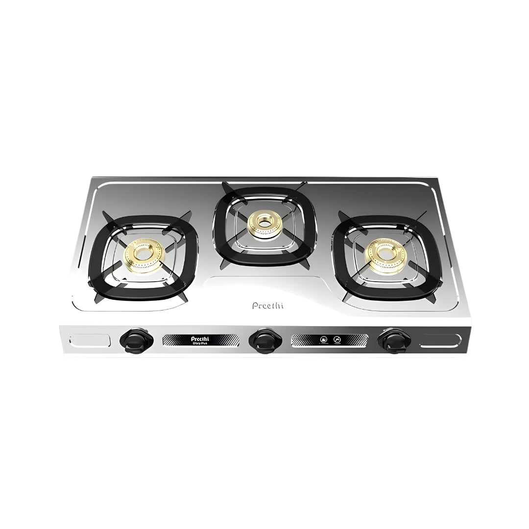 PreethiSSGS014GloryPlus3-BurnerStainlessSteelGasStove_Silver_FrontView_1
