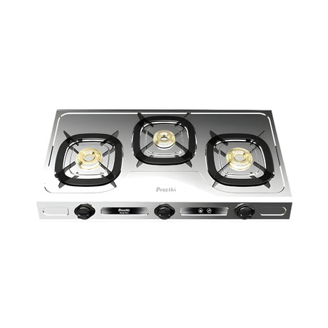 PreethiSSGS014GloryPlus3-BurnerStainlessSteelGasStove_Silver_FrontView_1