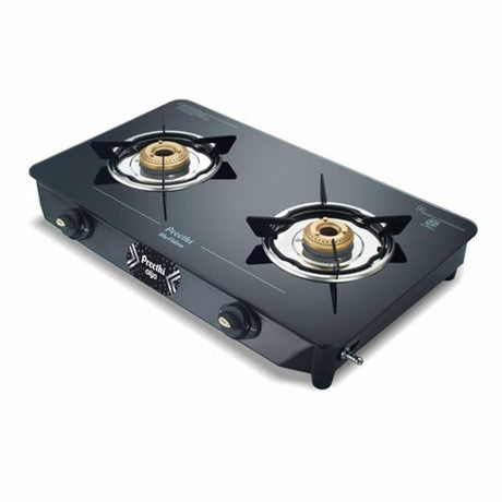 Preethi Alya GTS 411 2 Burner with Bati Gas Stove - Black