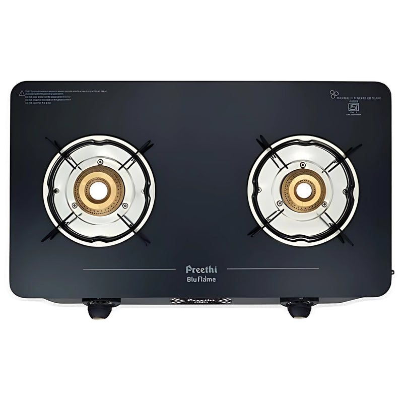 Preethi Alya GTS 411 2 Burner with Bati Gas Stove - Black