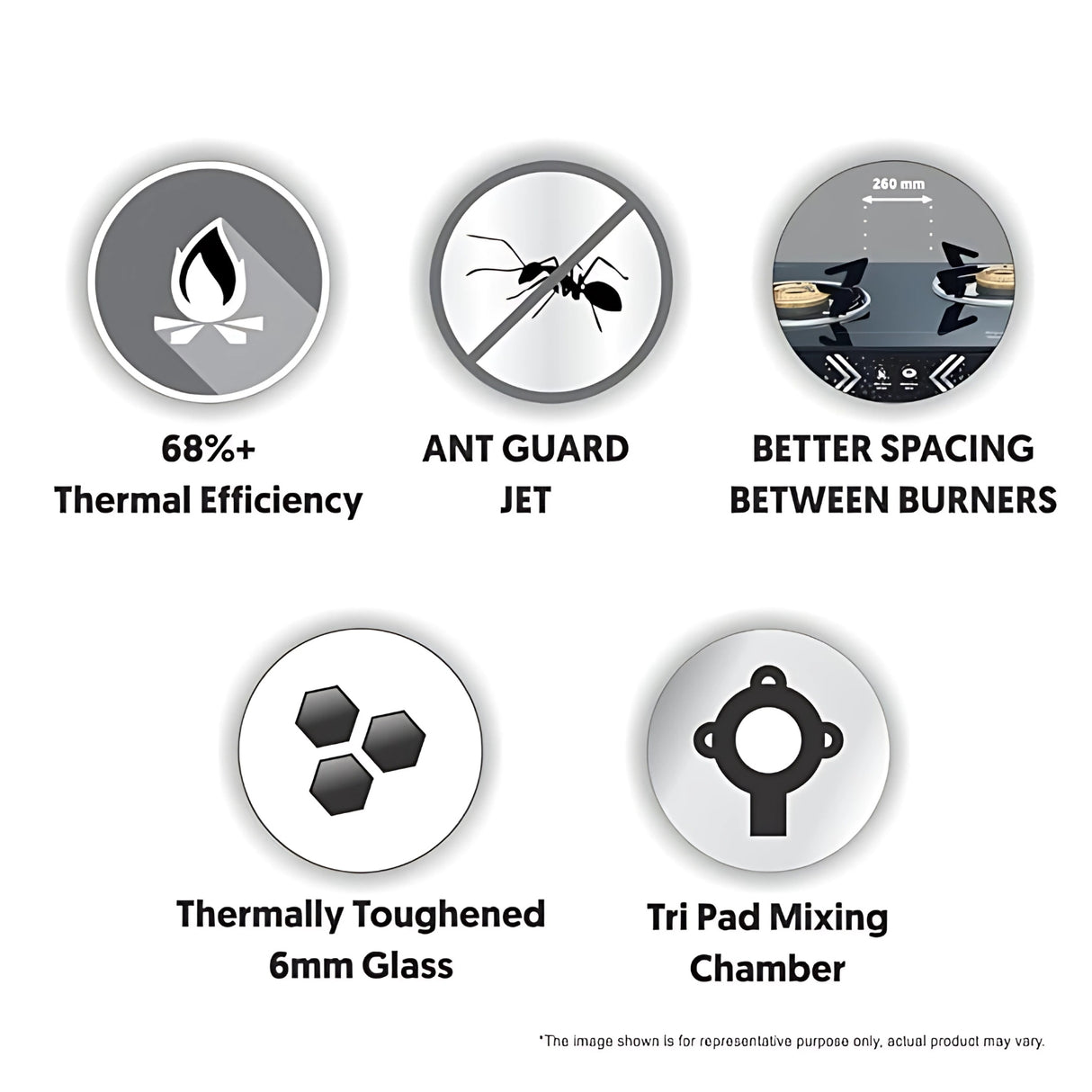 Preethi Alya GTS 411 2 Burner with Bati Gas Stove - Black