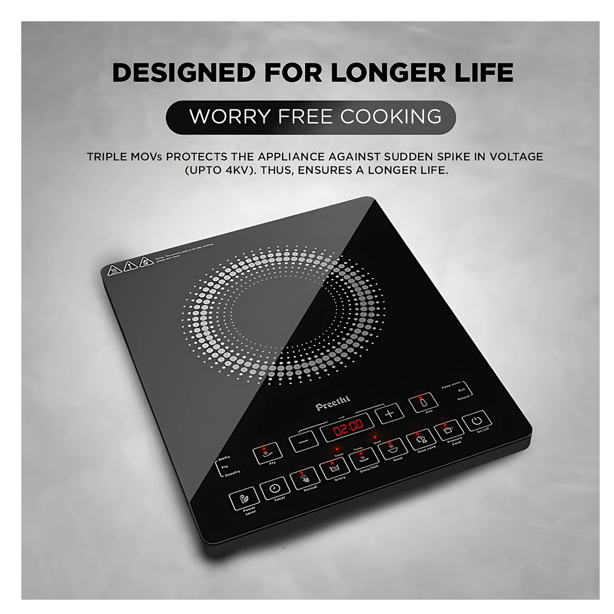 Preethi Induction cook Top IC125 Induction Cooktop 2100 W - Black