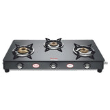 Preethi GTS 104 Sparkle 3 Burner T-Pipe Gas Stove – Black