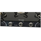 Preethi GTS 104 Sparkle 3 Burner T-Pipe Gas Stove – Black