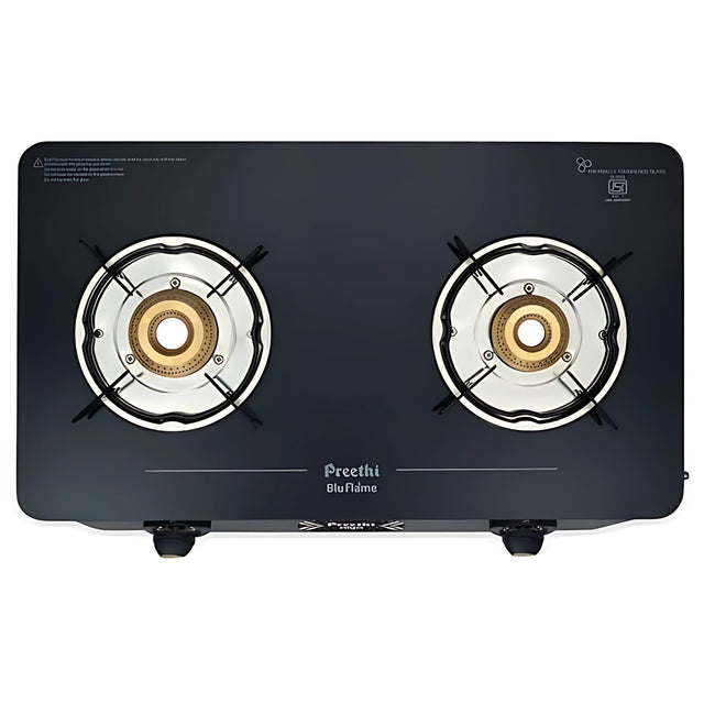 Preethi Alya GTS 411 2 Burner with Bati Gas Stove - Black_1