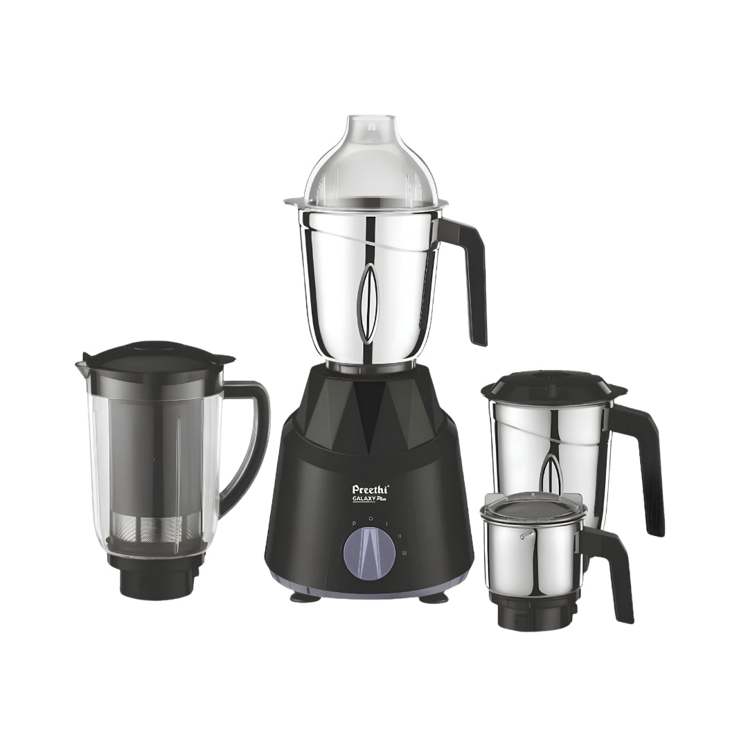Preethi Galaxy Plus Mixer Grinder with 4 Jars 750 Watts - Black_Front View