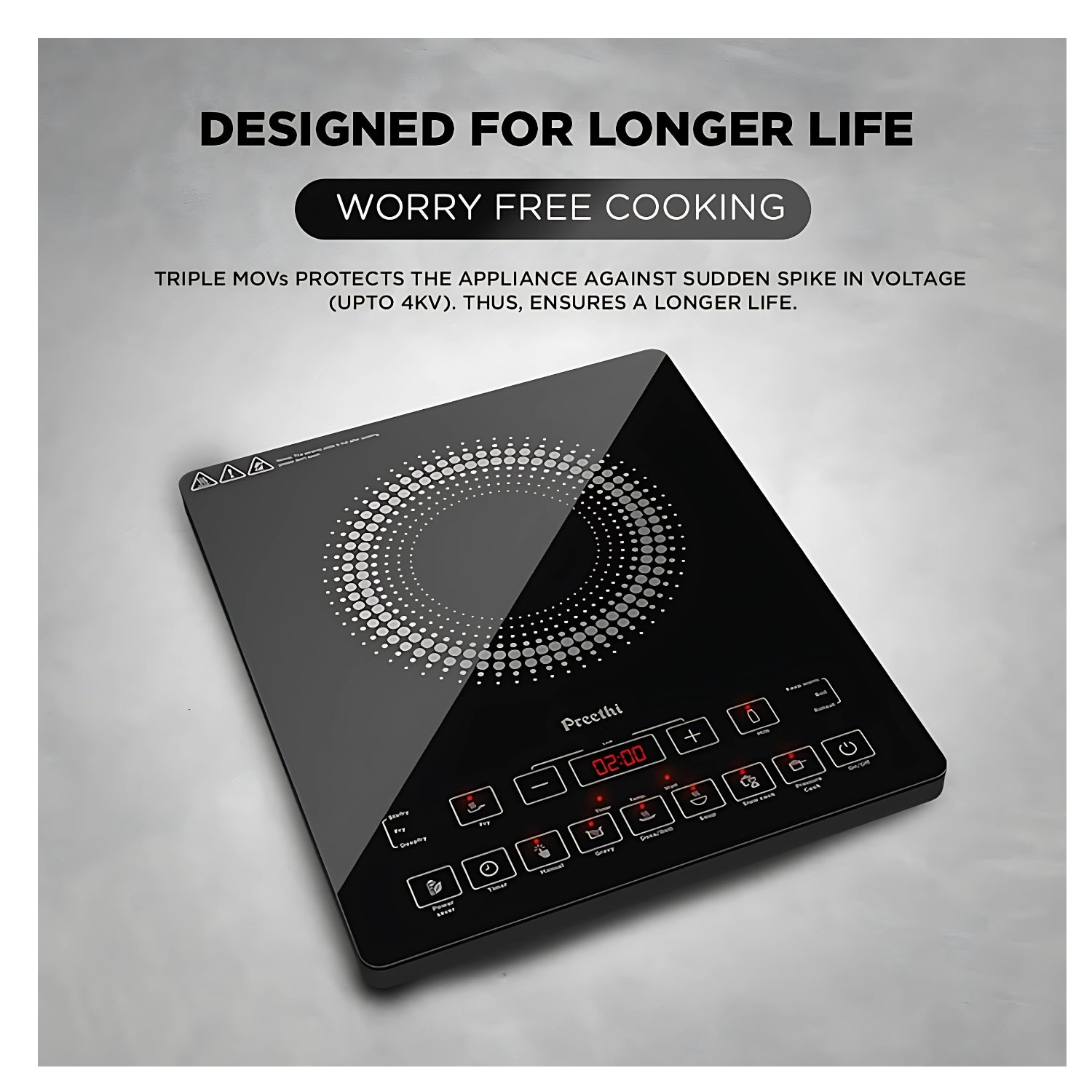 Preethi Induction cook Top IC125 Induction Cooktop 2100 W - Black_8