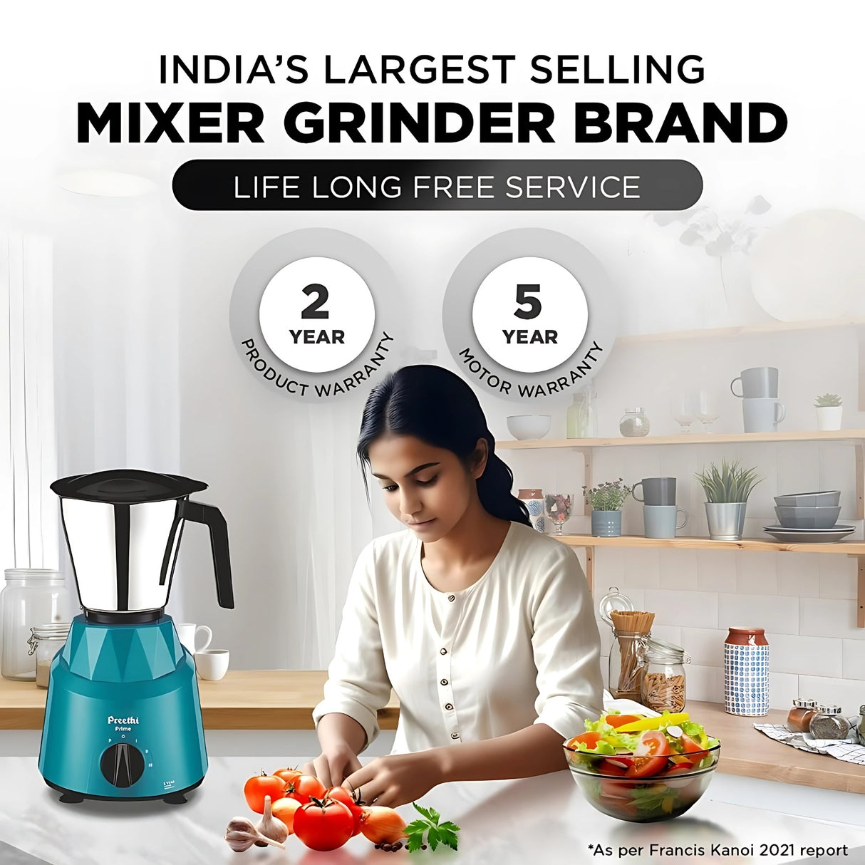 Preethi Prime Mixer Grinder 750 Watts - Green_5