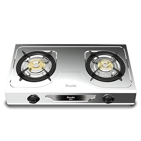 Preethi  SSGS012 Glory 2-Burner Stainless Steel Gas Stove – Silver_1