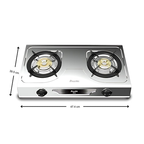 Preethi  SSGS012 Glory 2-Burner Stainless Steel Gas Stove – Silver_3