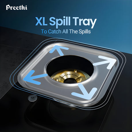 Preethi Silverin Toughened Glass Top 2 Burner Manual Gas Stove- Black_2