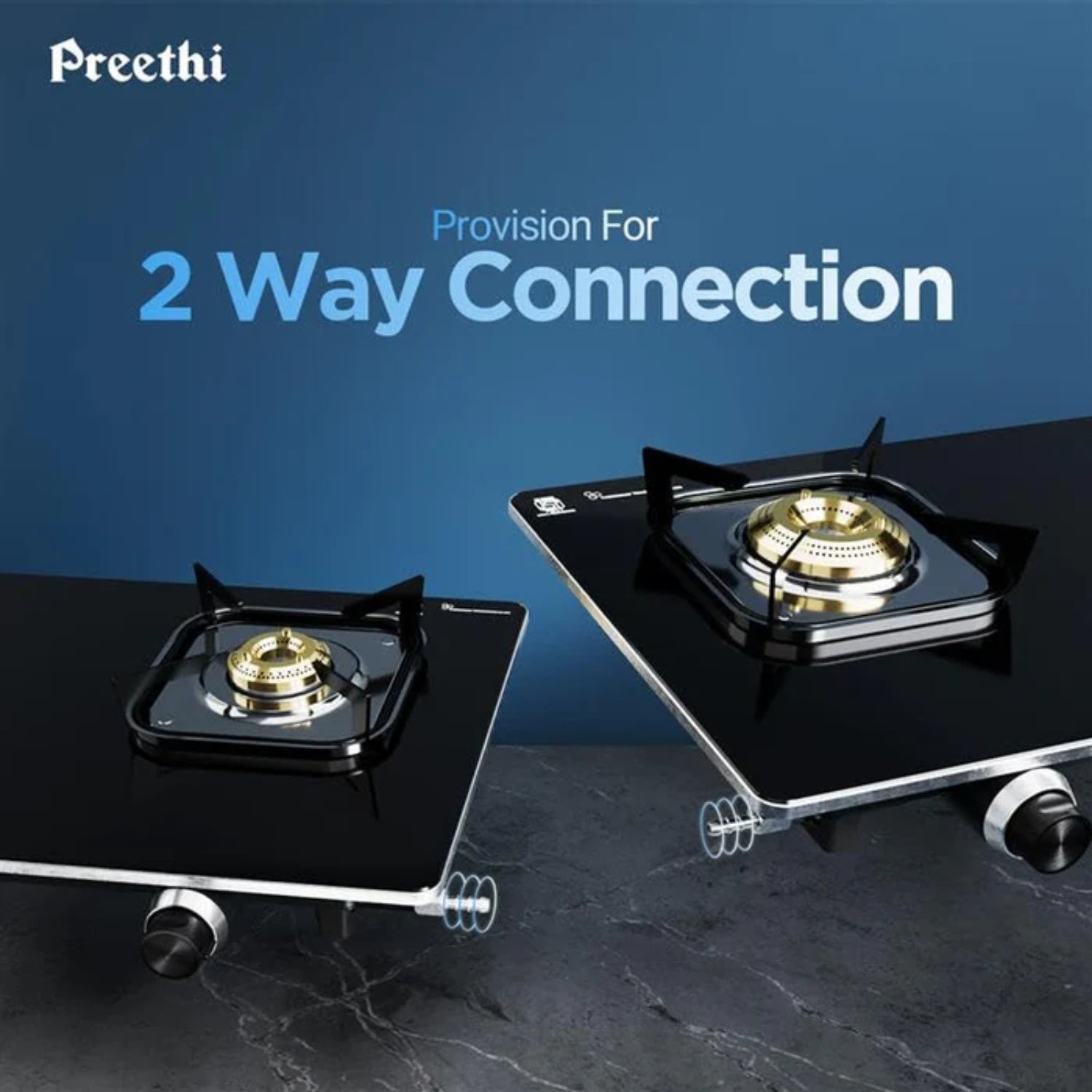 Preethi Silverin Toughened Glass Top 2 Burner Manual Gas Stove- Black_7
