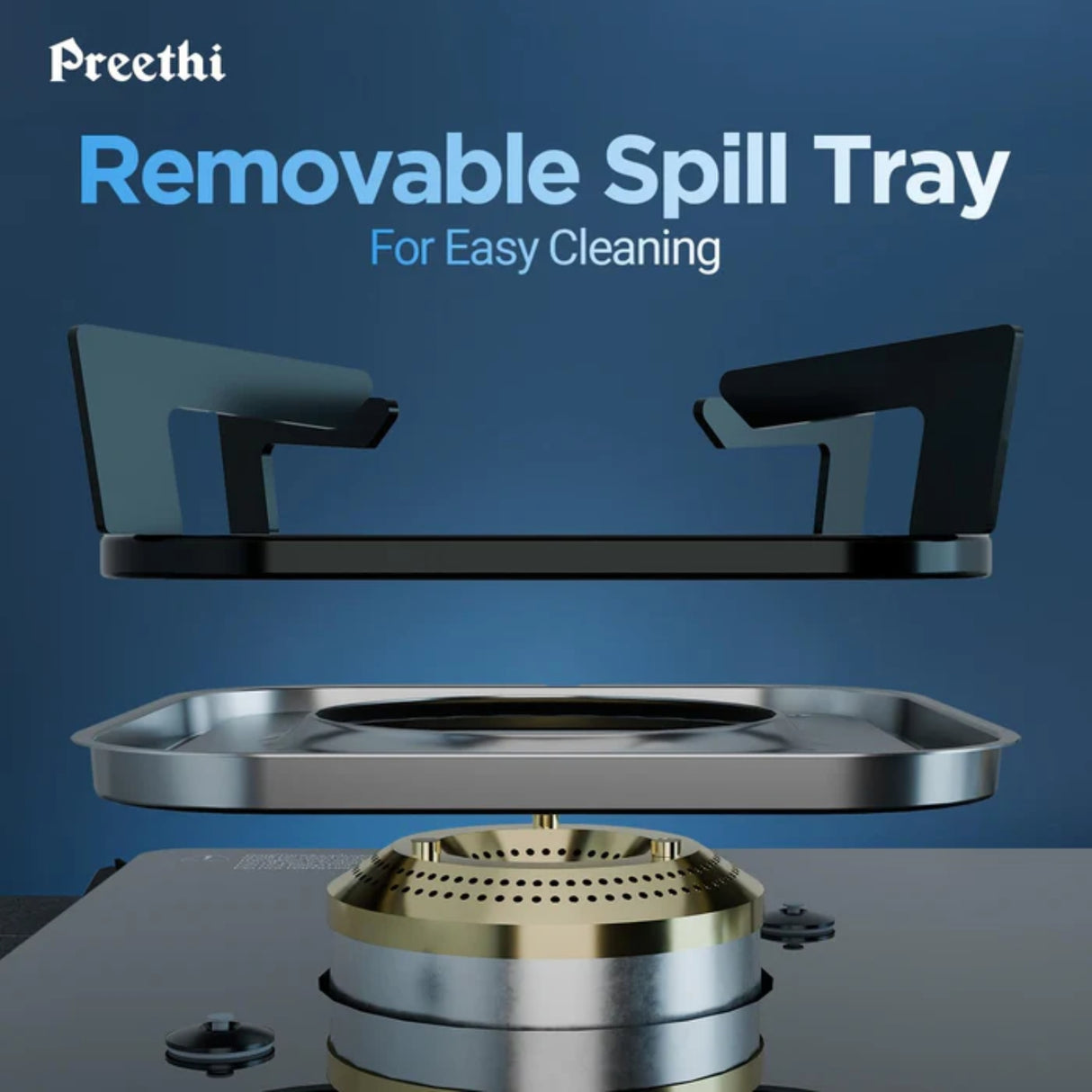 Preethi Silverin Toughened Glass Top 2 Burner Manual Gas Stove- Black_8