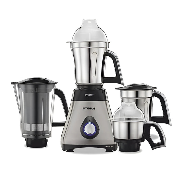 Preethi Steel Supreme MG-208 Mixer Grinder 750 Watts - Silver and Black_1