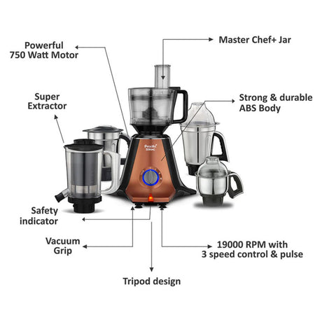 Preethi Zodiac Stardust MG265 Mixer Grinder 750 Watts - Copper_2