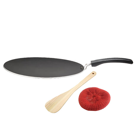 Premier Aluminium Concave Tawa 28 cm - Black