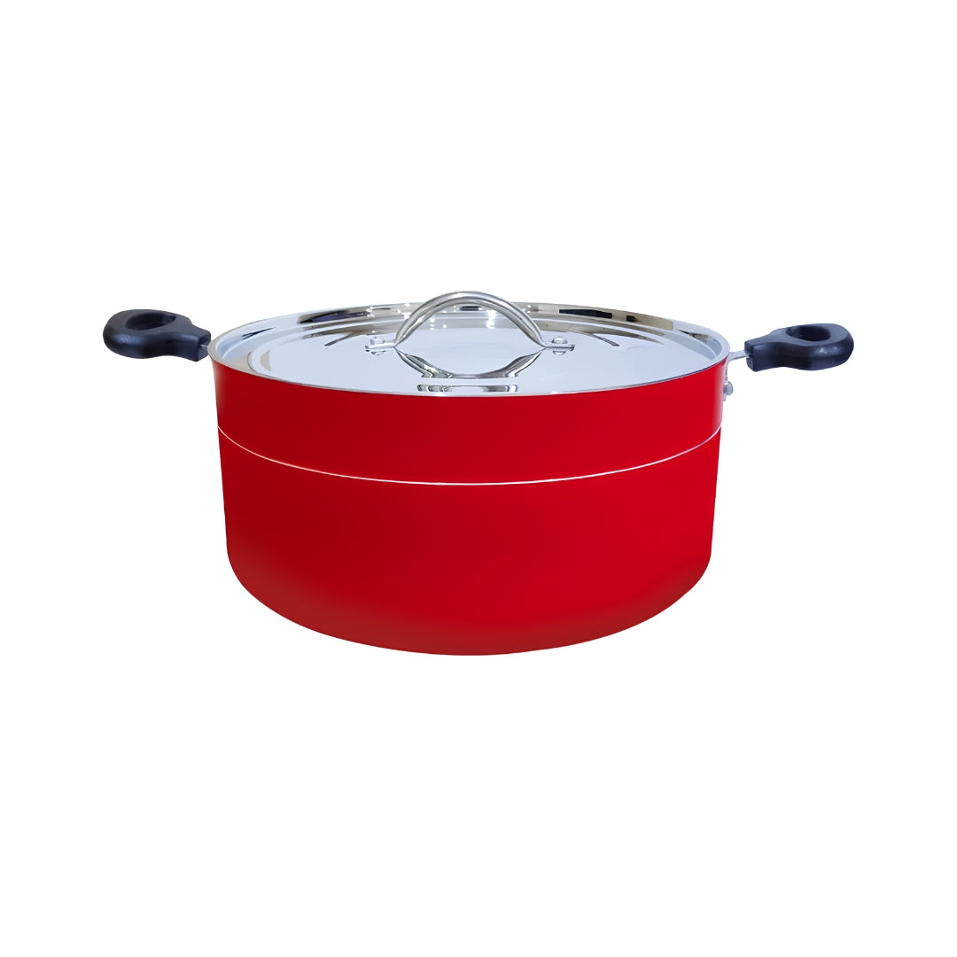Premier Non Stick Biryani Pot with Stainless Steel Lid 9 L - Red
