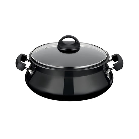 Premier Trendy Black Hard Anodised Handi with Glass Lid Small_Front View
