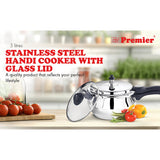 Premier Handi Pressure Cooker SS Body with Glass Lid 5 L