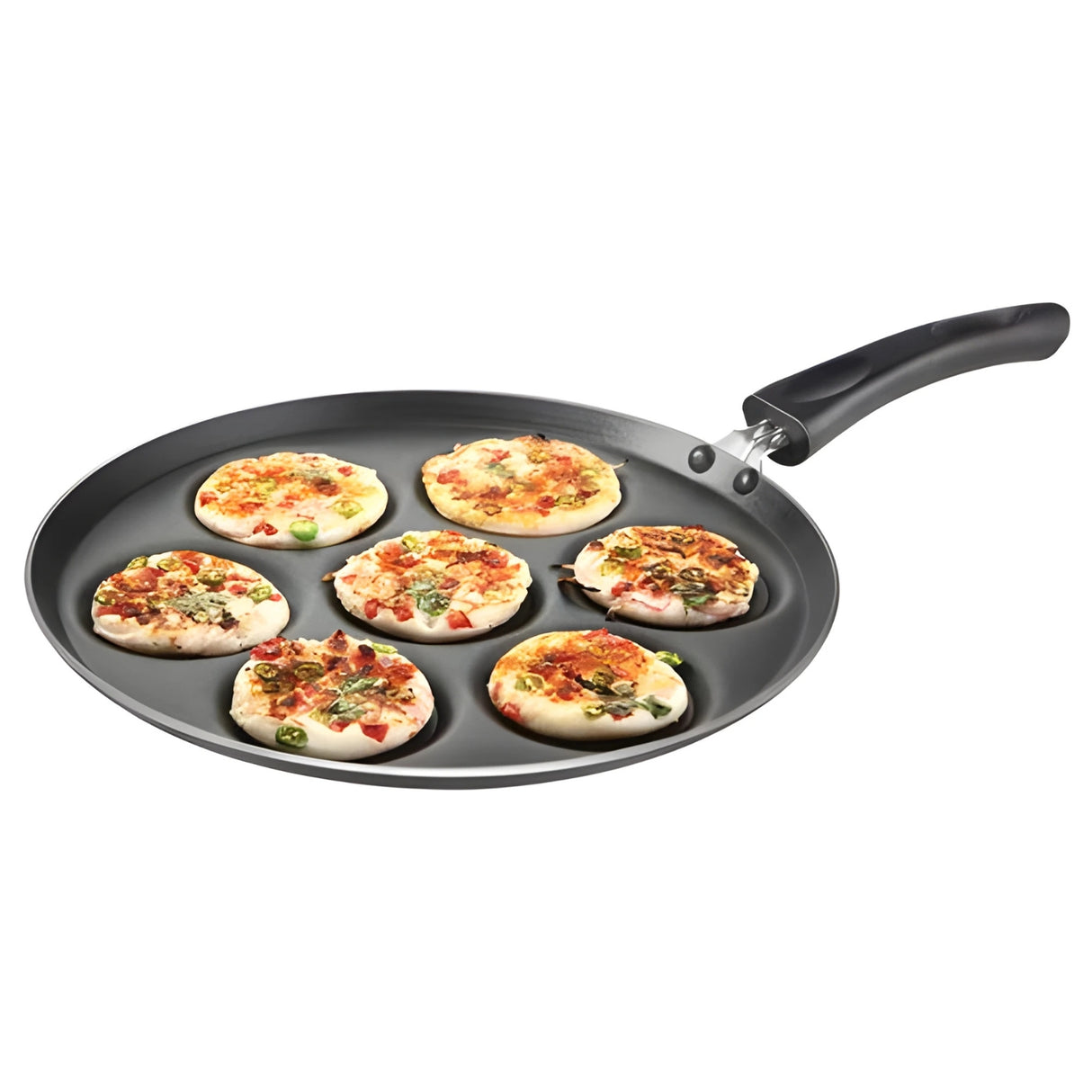 Premier Non Stick Mini Uthappam Tawa 7 cavity 28 cm - Black