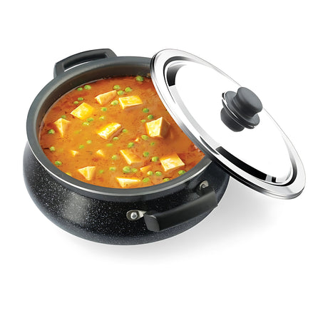 Premier Supreme Non Stick Handi with SS Lid Large - Black