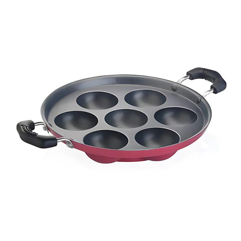 Premier Deluxe Paniyaram Pan Small 7 Cavity - Red