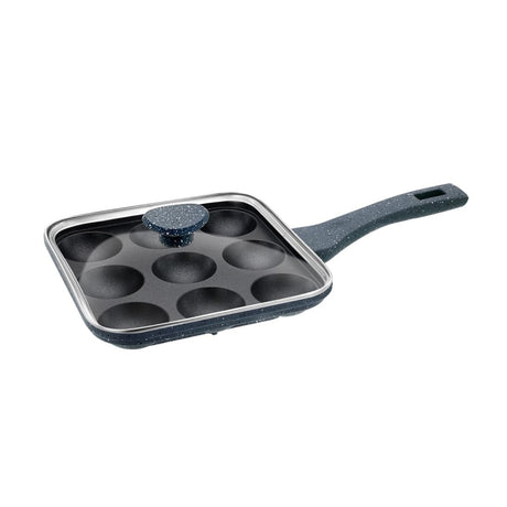 Premier Astral Non Stick Paniyaram Square Pan with Glass Lid 9 Cavity_1