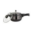Premier Cucina Trendy Hard Anodised Handi Pressure Cooker with Glass Lid 1.5 L - Black_Front View