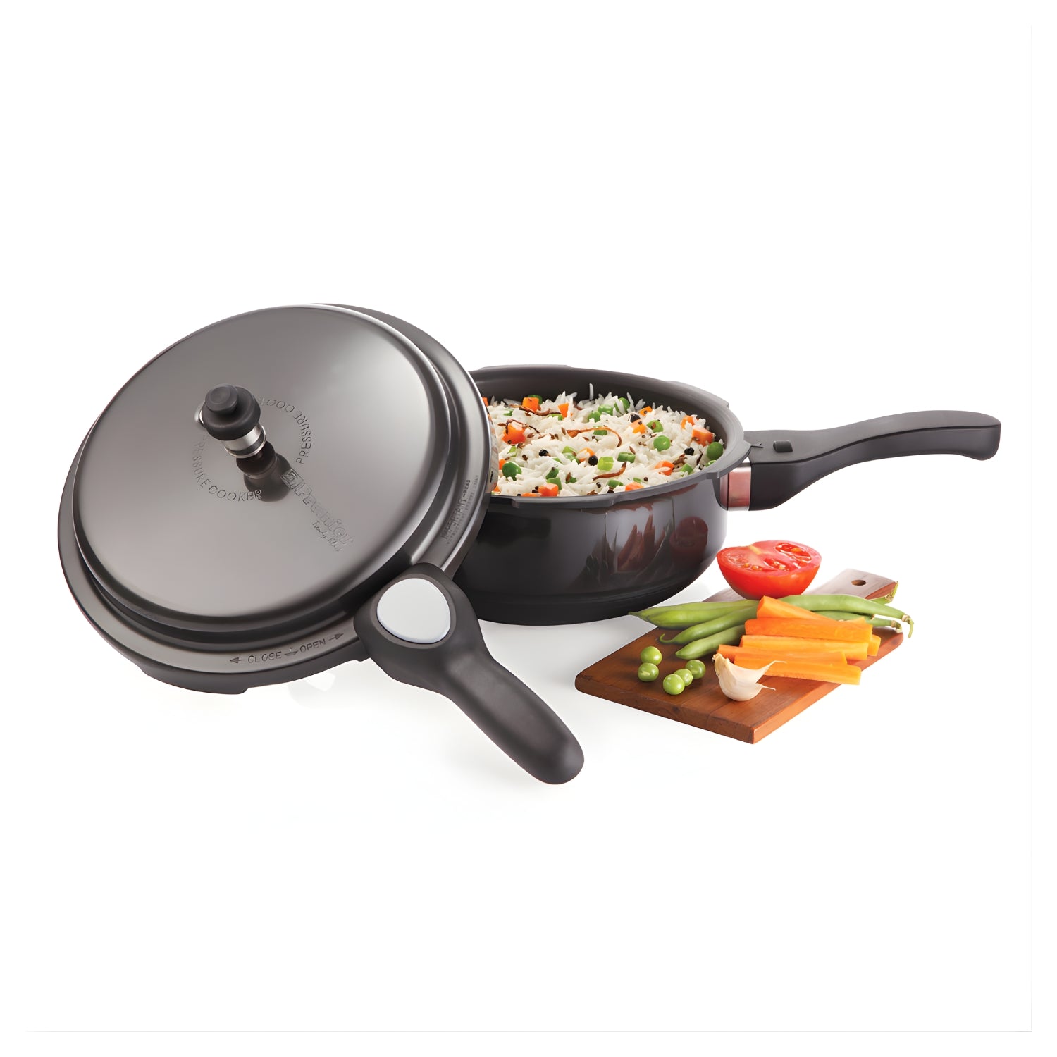 Premier Cucina Trendy Hard Anodised Pressure Cooker Pan Large 6 L - Black_2